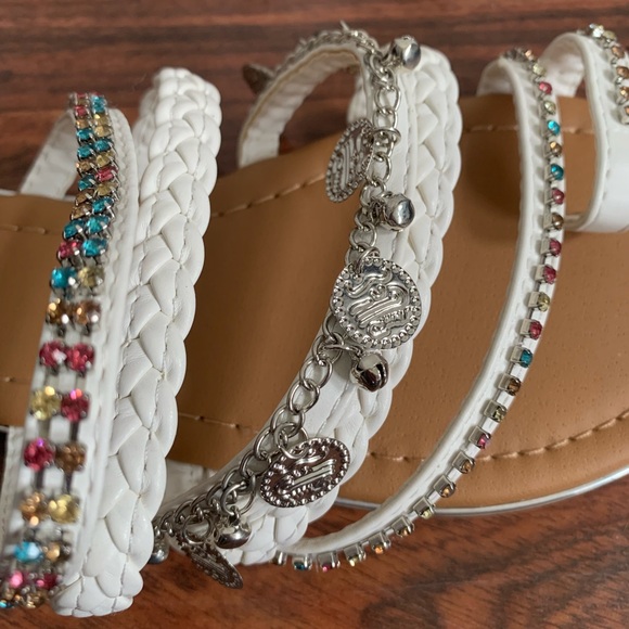 Andiamo Leather Coun Silver White Sandals Sz 8W excellent condition - Picture 5 of 7